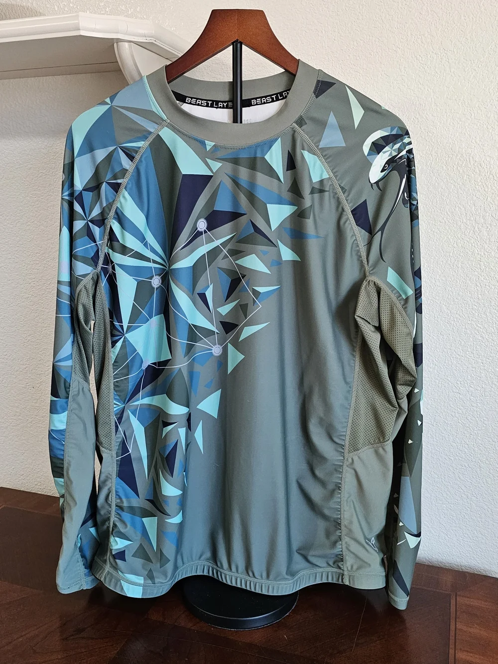 Beast Layer Men's Long Sleeve Swim Shirt Sun Protection, XXL 2XL